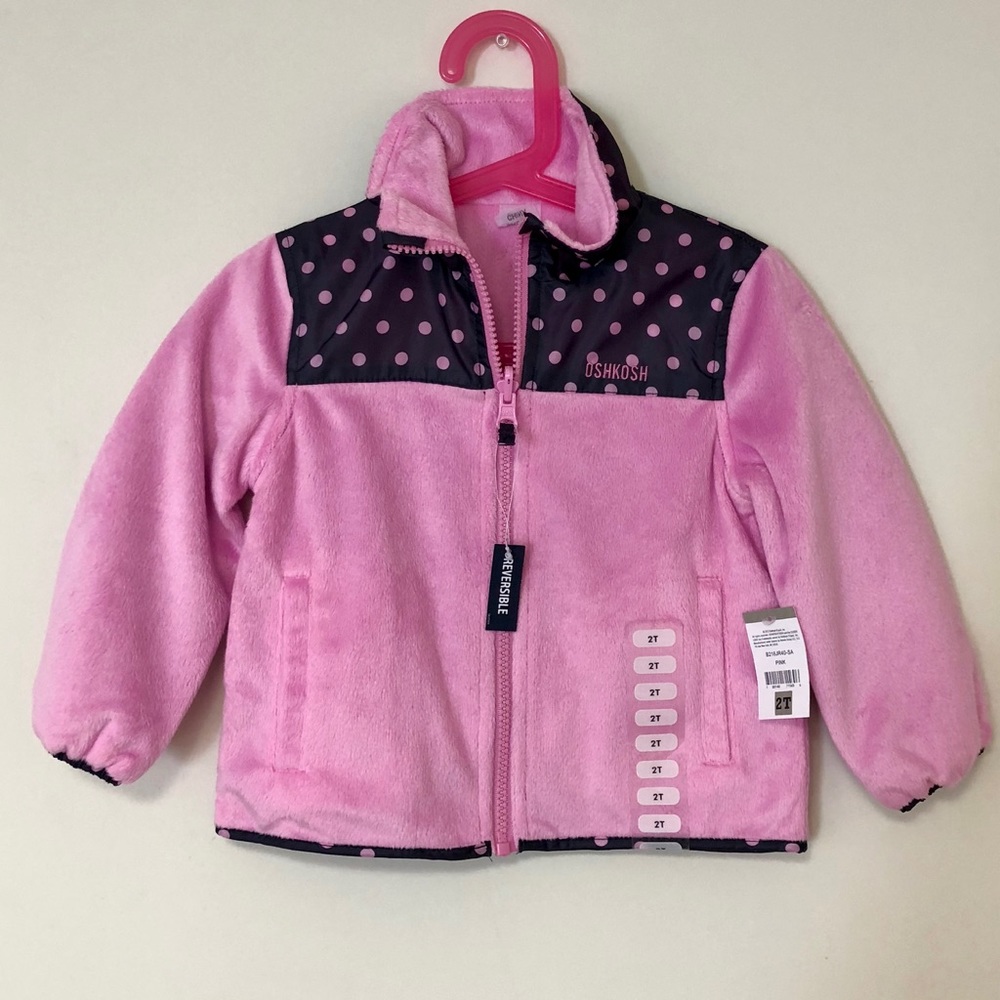 Oshkosh Toddler Girls Reversible Fleece Jacket 2T